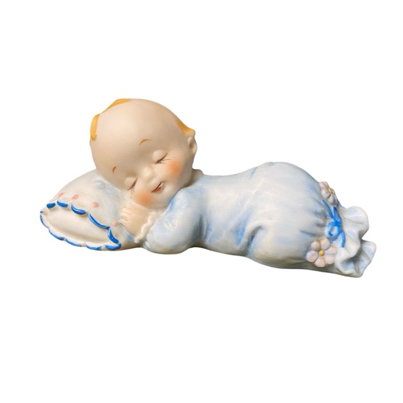Vintage Little Sleeping Baby Boy Figurine George Good Josef Originals Ceramic - Picture 11 of 11